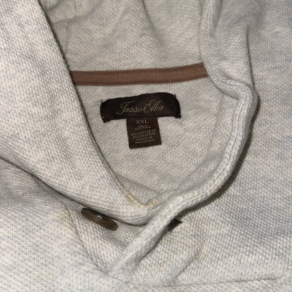 Grey Men’s Tasso Elba Pullover Sweater w/ button closure XXL